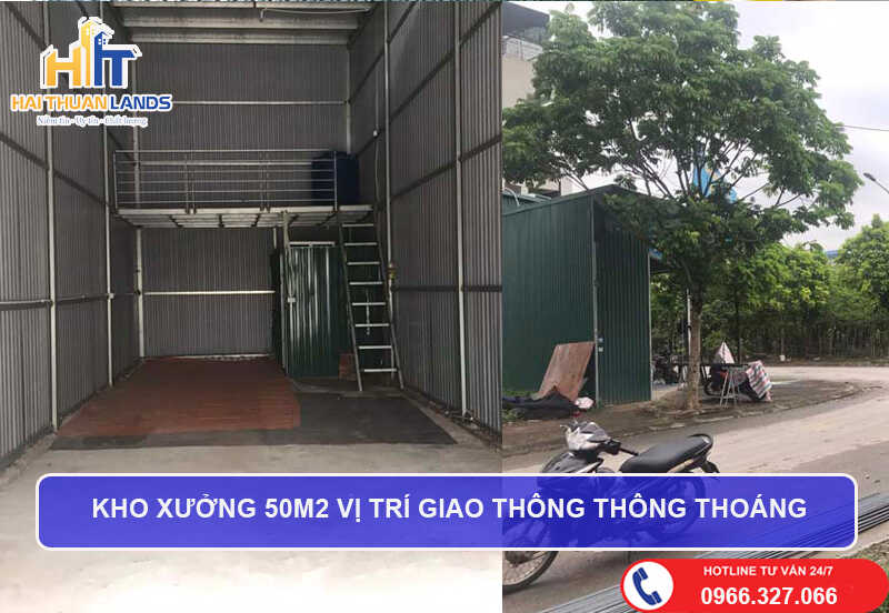 Vị trí và diện tích kho xưởng 50m2 cho thuê