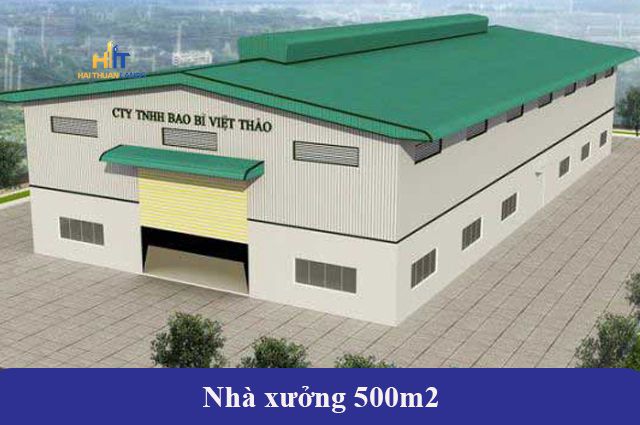 Nhà xưởng thiết kế với diện tích 500m2